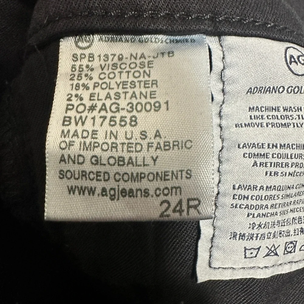 AG Adriano Goldschmied The‎ Farrah Skinny High Rise Jeans Black Women's Size 24R